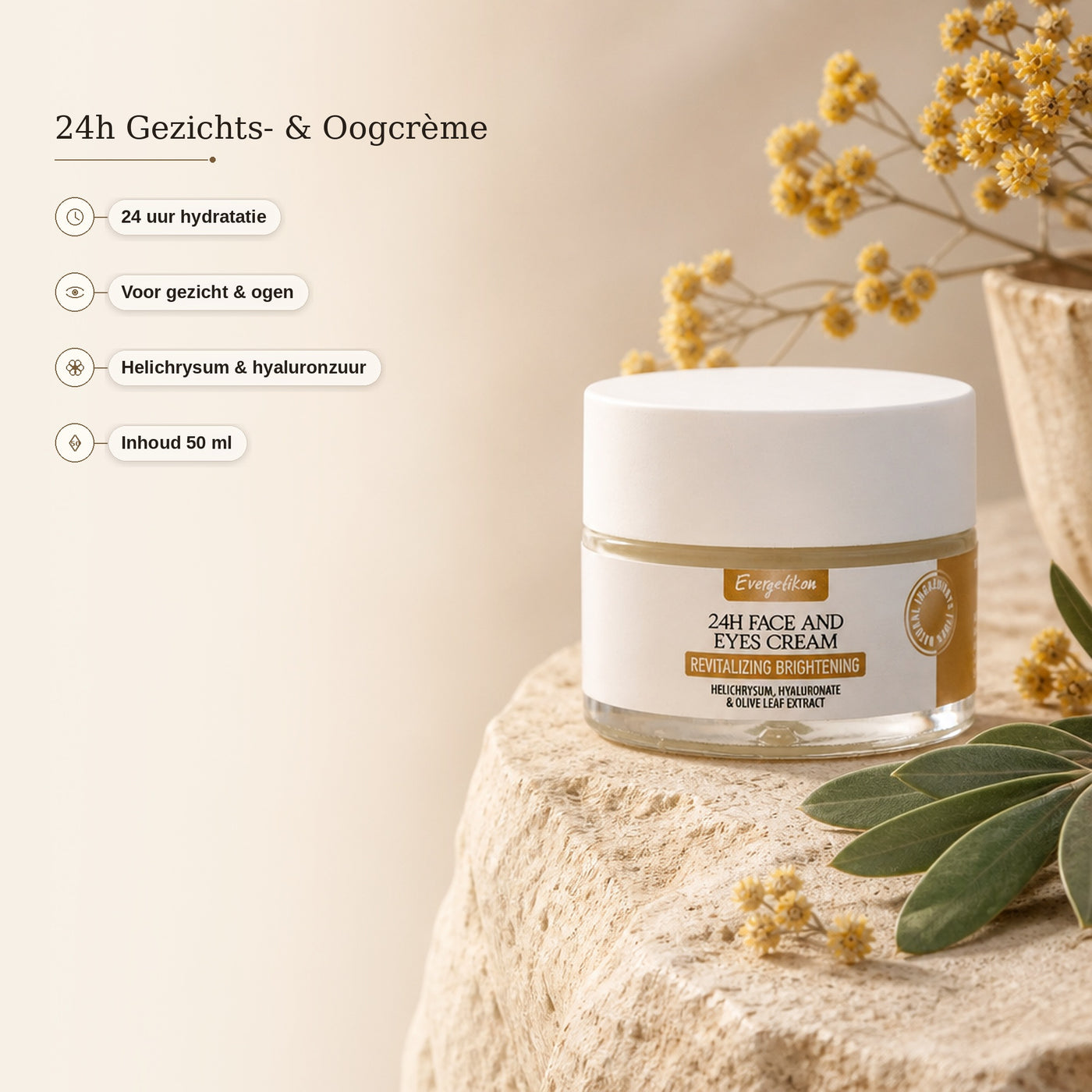 24h Gezichts- en Oogcrème – USP: 24u hydratatie, gezicht & ogen, 50 ml